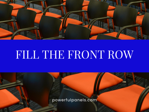 get people to sit in the front row